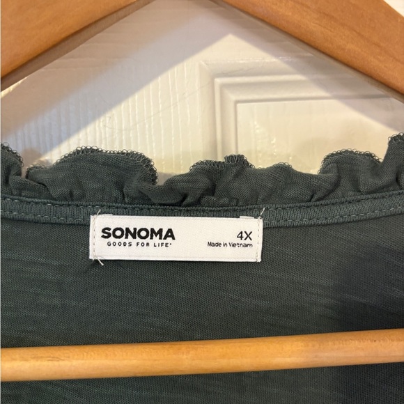 Sonoma Good For Life Women’s Long Sleeve Green V-Neck Size 4X - Picture 4 of 4